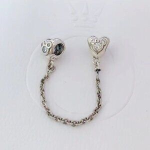 Pandora Disney Mickey Silver Safety Chain with Cubic Zirconia
